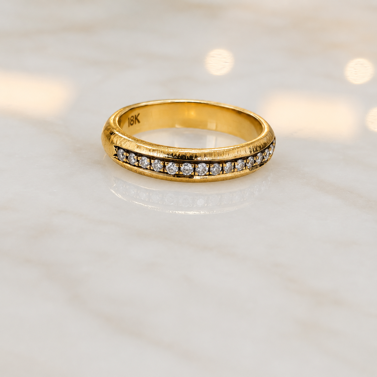 Channel Natural Black Diamond Wedding Ring