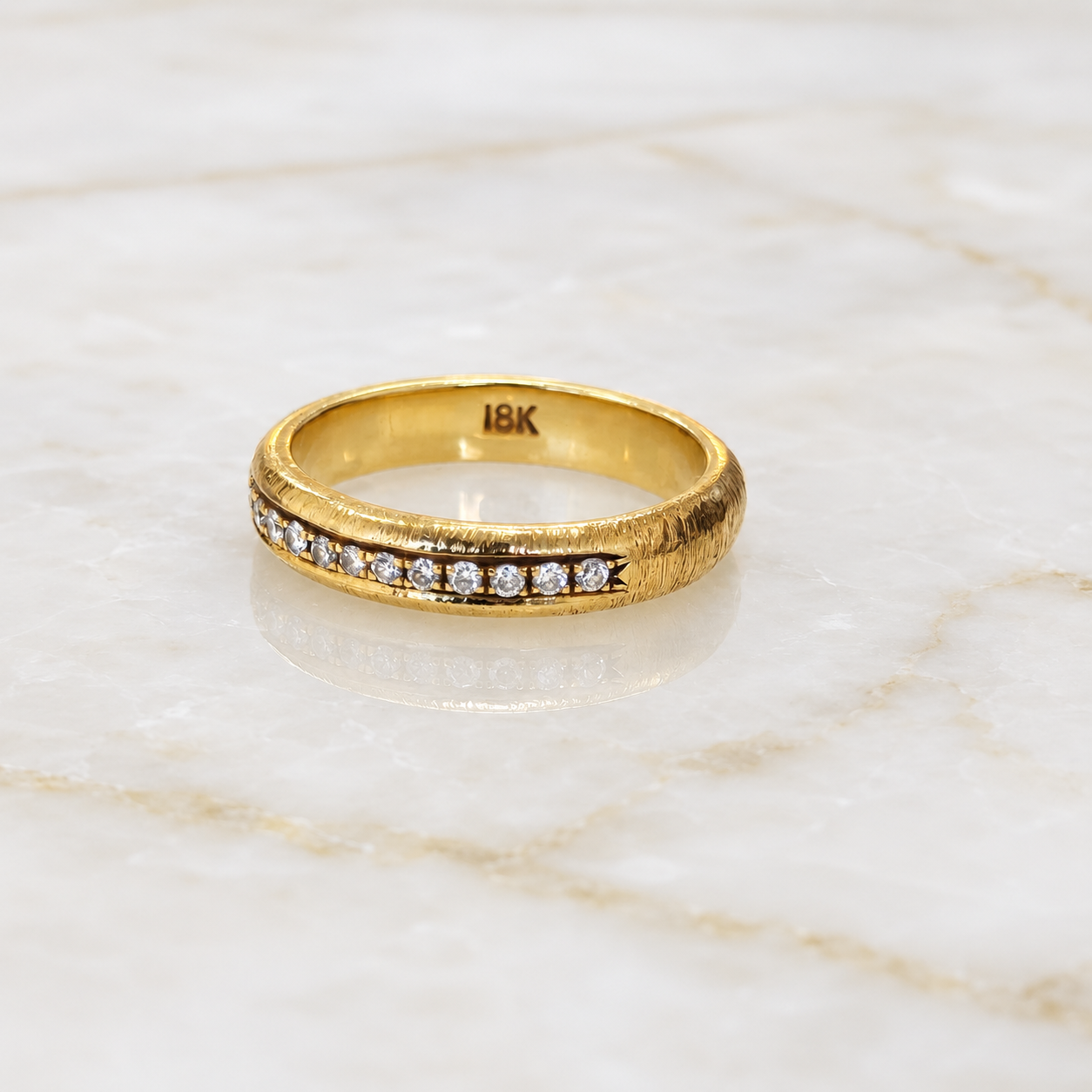 Channel Natural Black Diamond Wedding Ring