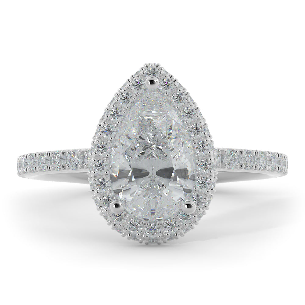 Accent Diamonds Natural Pear Diamond Engagement Ring