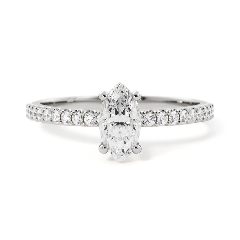 Accent Diamonds Natural Marquise Diamond Engagement Ring