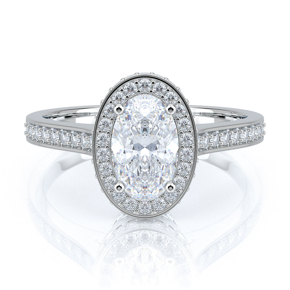 Vintage Channel Natural Oval Diamond Engagement Ring