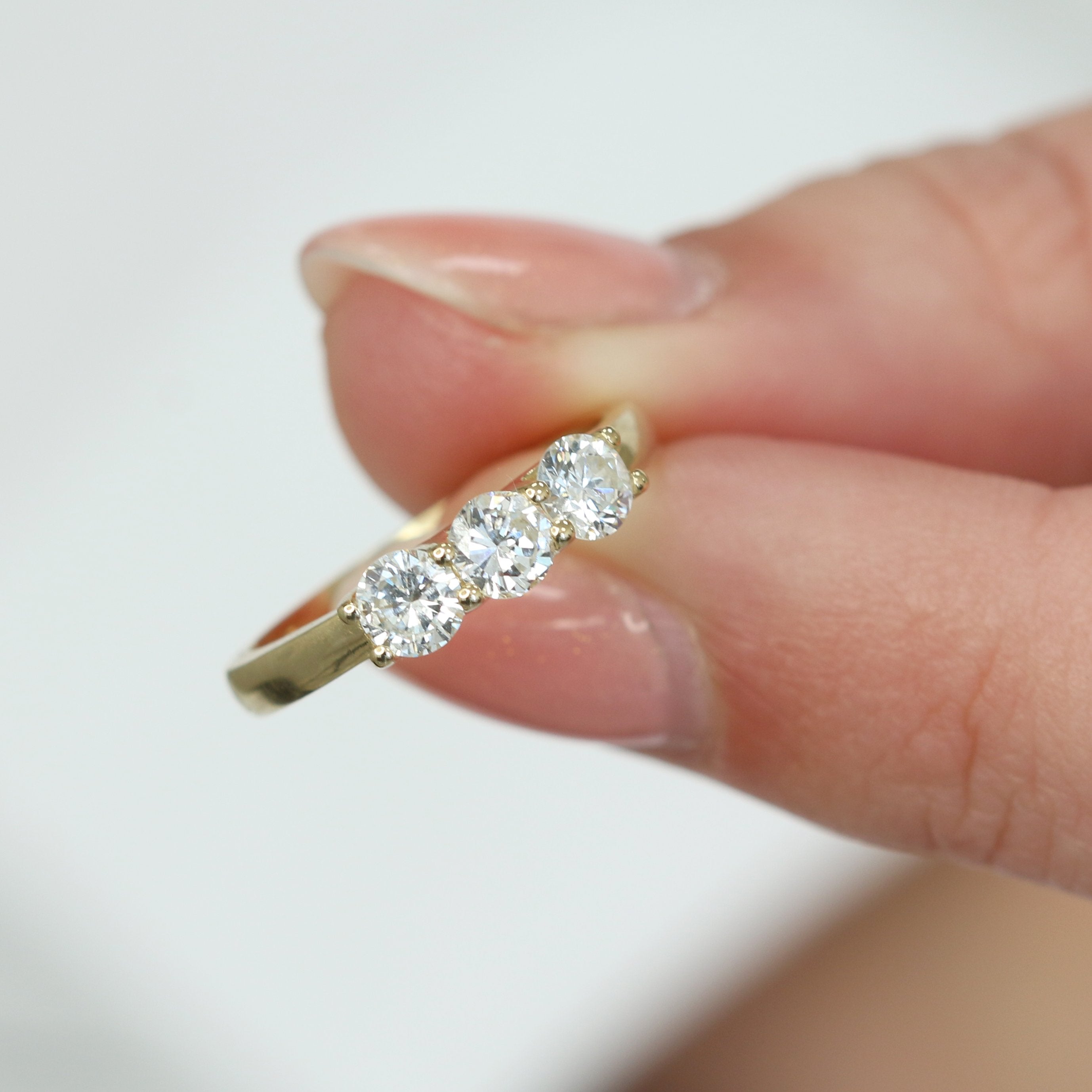 U shape Natural Round cut Diamond Wedding Band