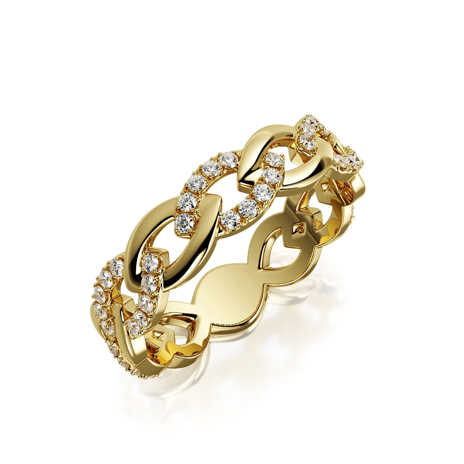 Starry Night - Bold Natural Round cut Diamond Wedding Band
