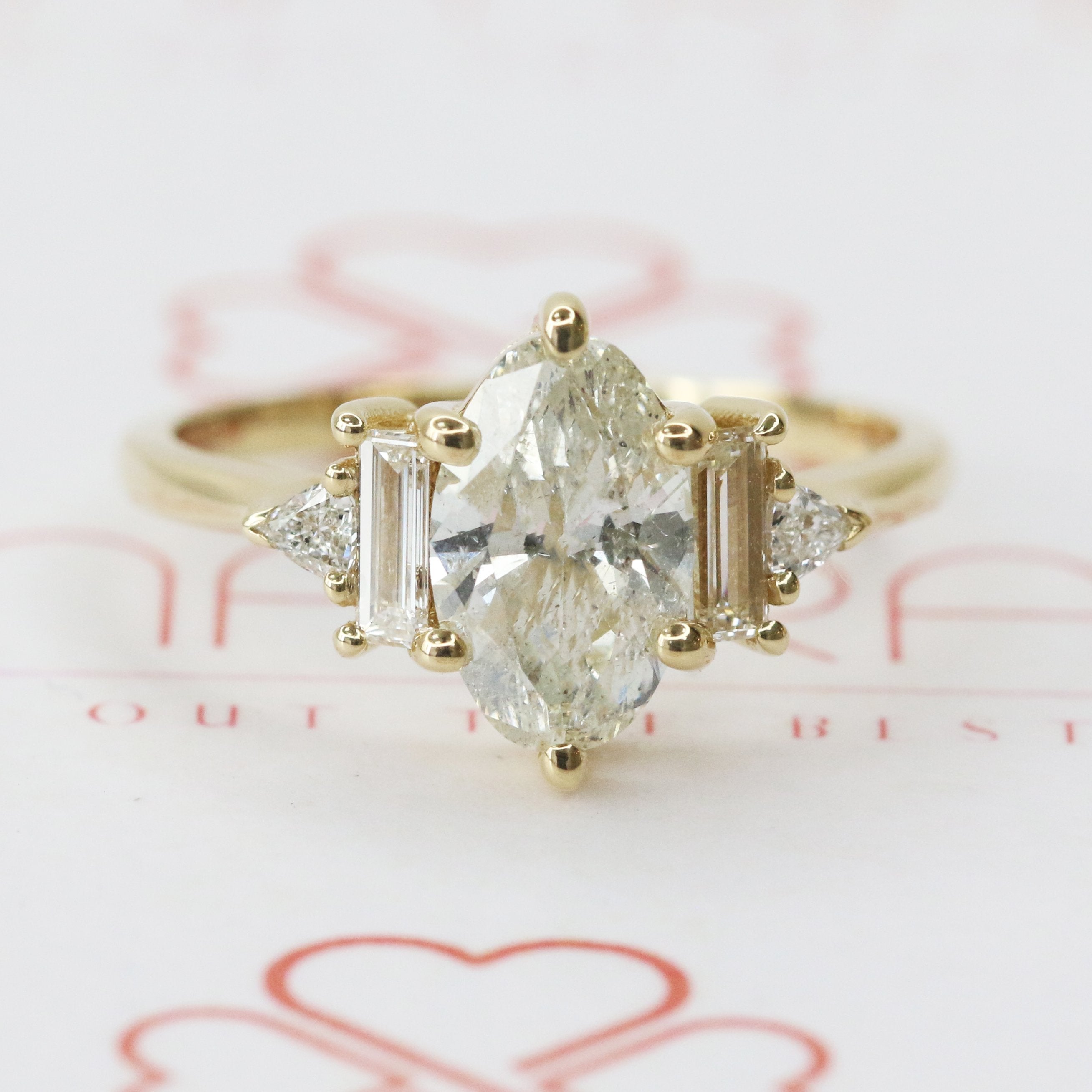 Accent Diamonds Natural Oval Diamond Engagement Ring