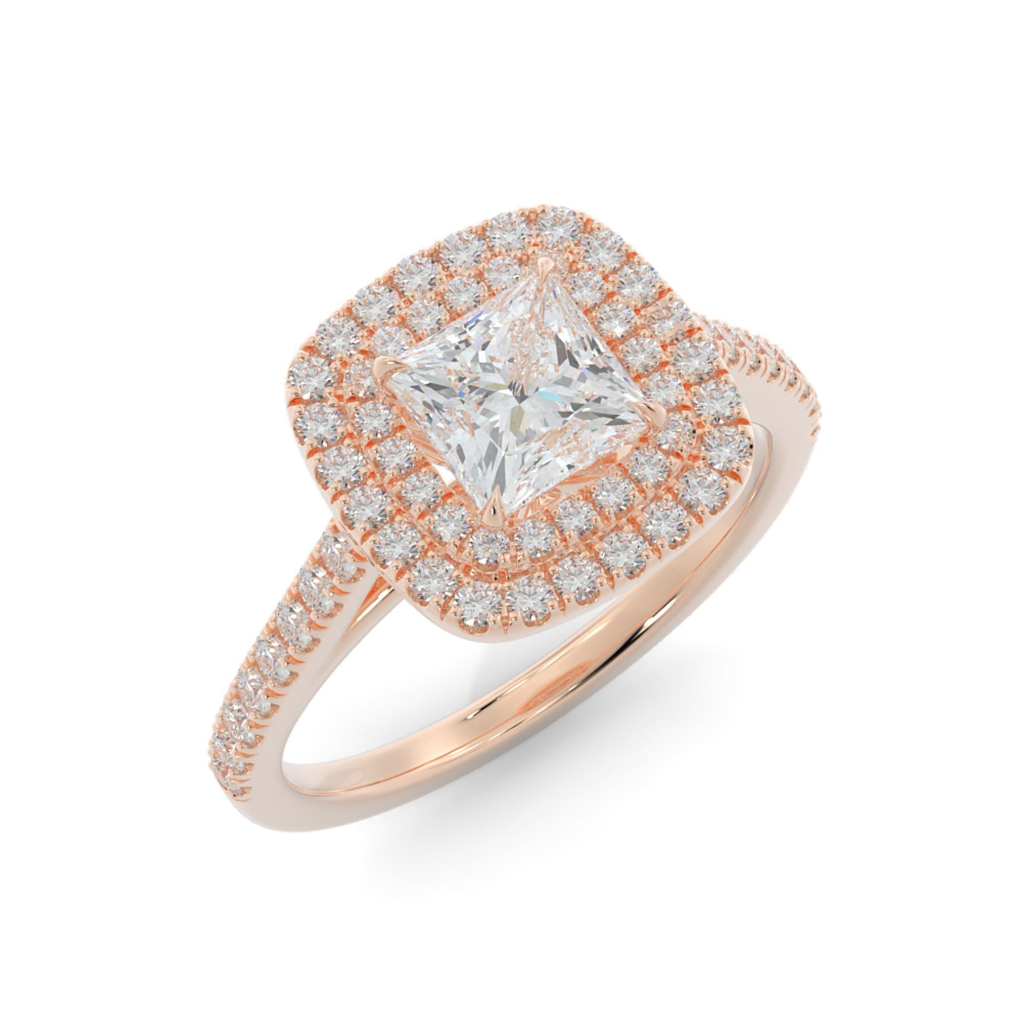 Sole - Accent Diamonds Natural Princess Diamond Engagement Ring
