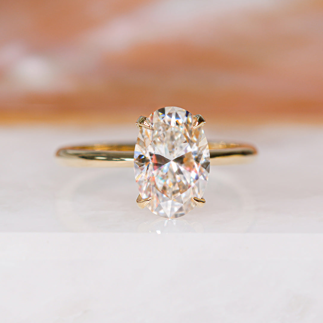Claw Prongs 2- Carat Natural Oval Diamond Engagement Ring