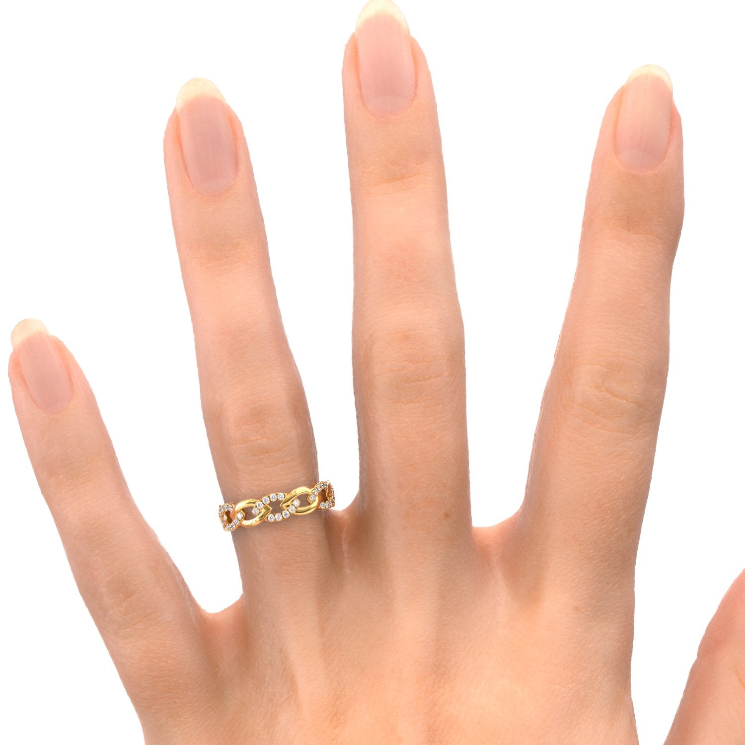 Starry Night - Bold Natural Round cut Diamond Wedding Band
