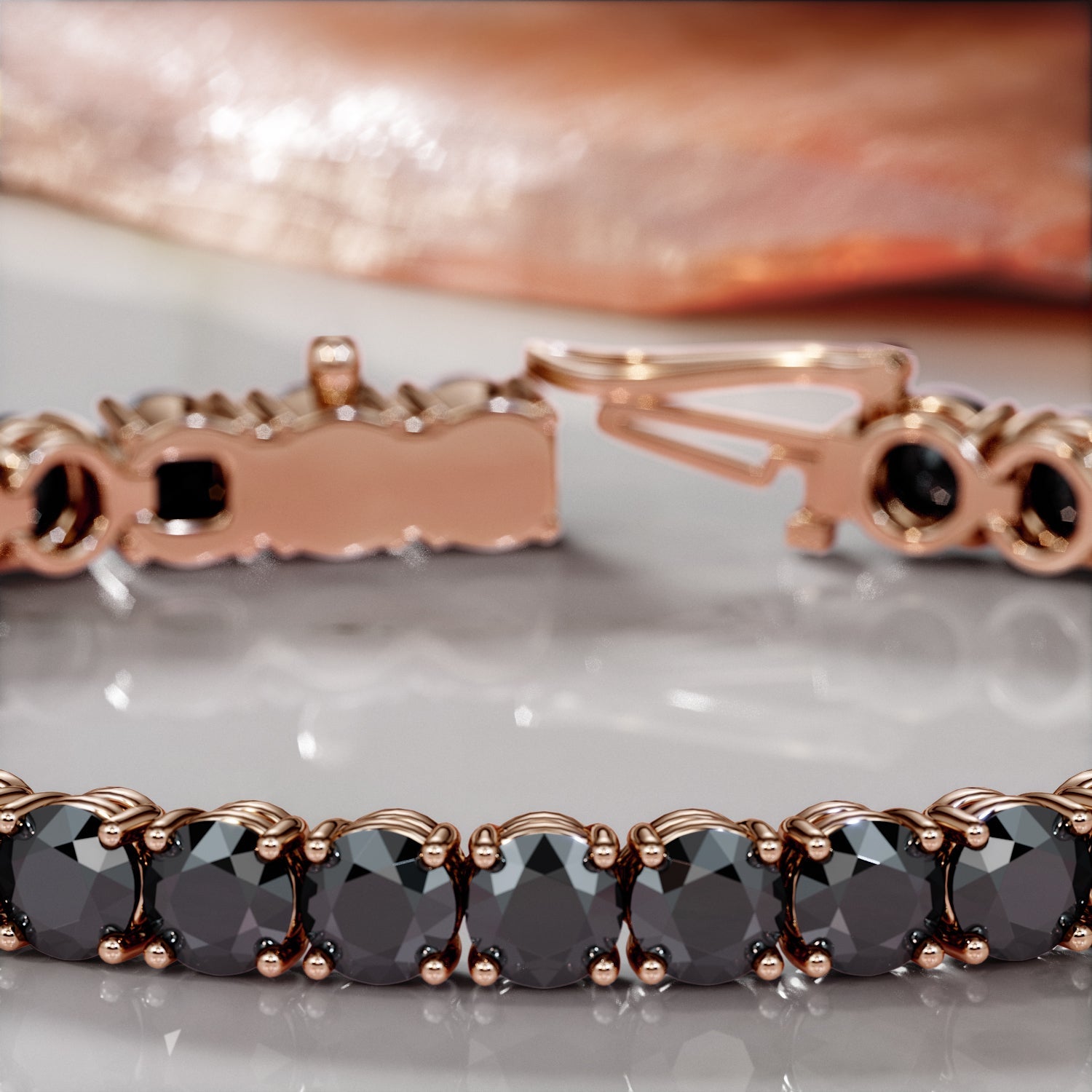Black Diamonds Tennis Bracelet in White gold
