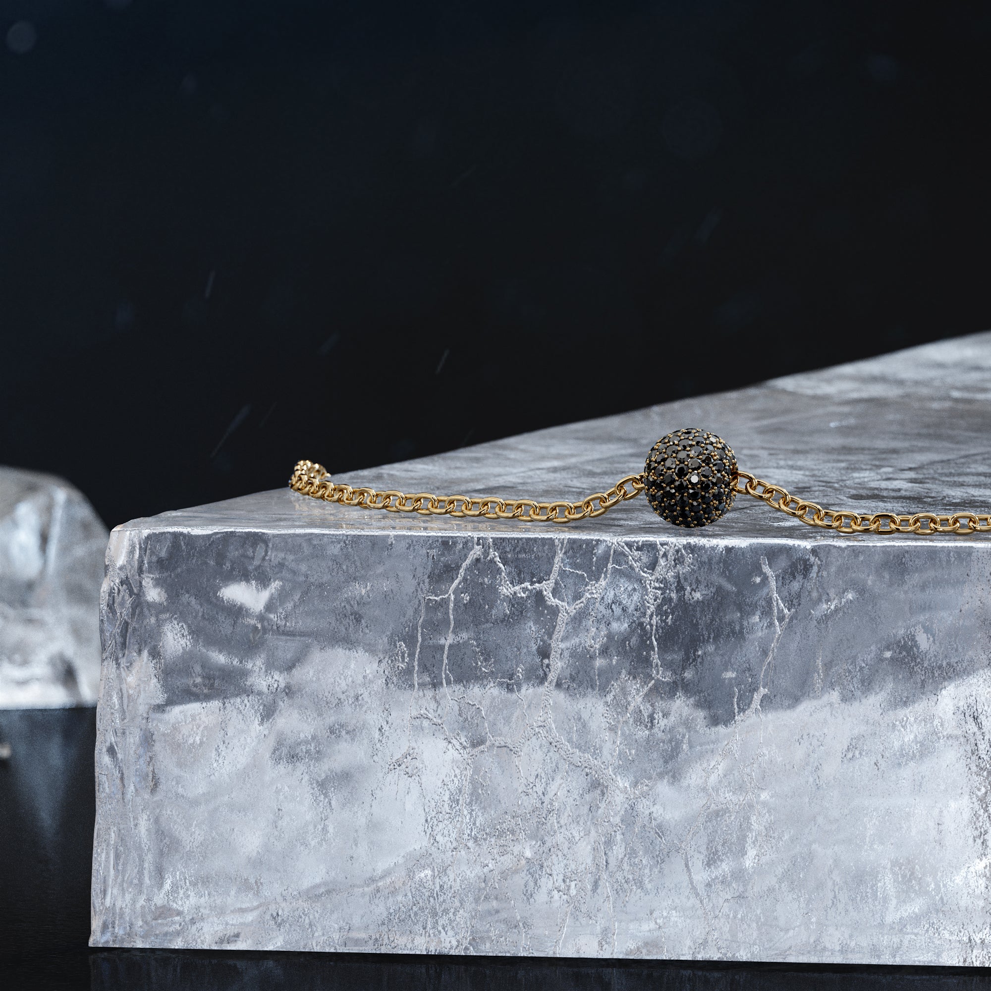 Natural Black Diamond Alternative Pendant with a White Necklace