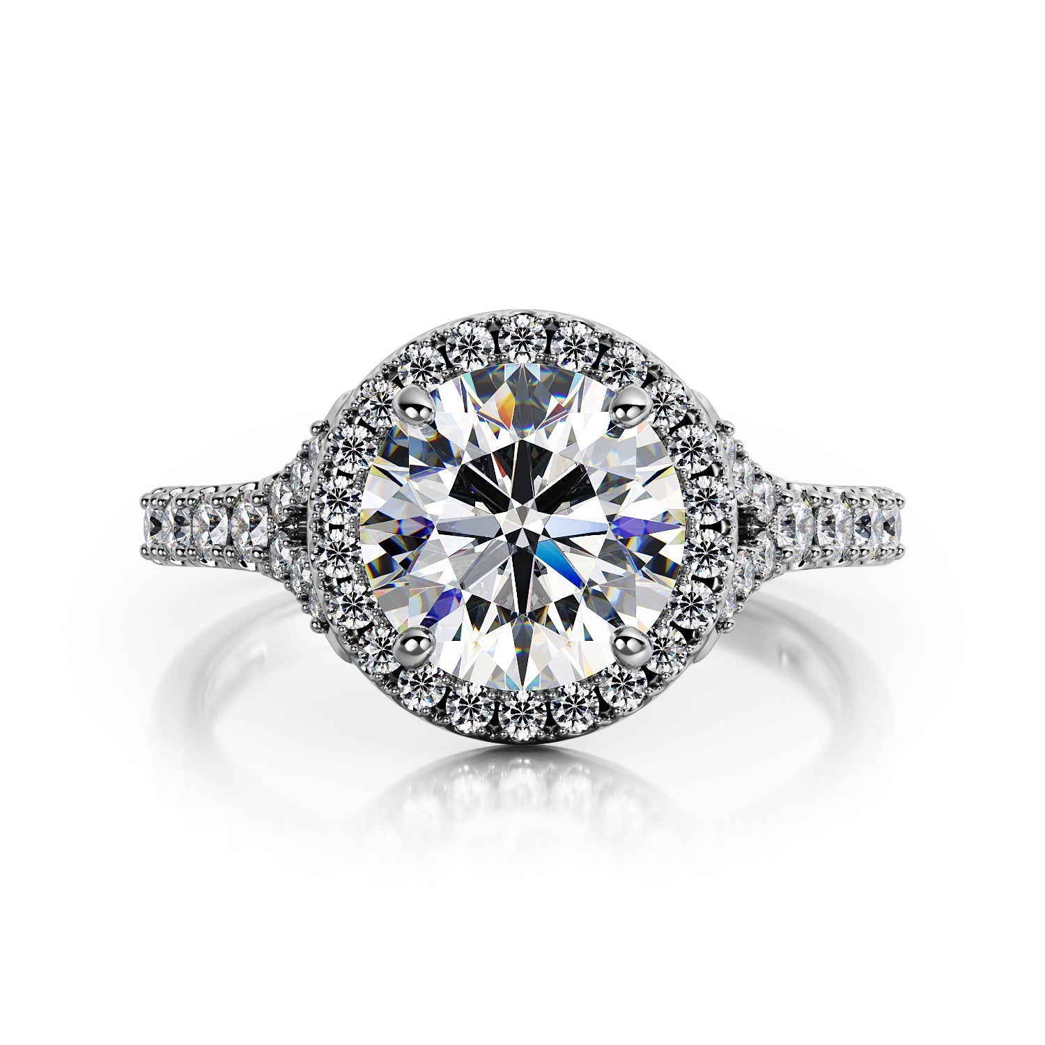 Accent Diamonds Natural Round Cut Diamond Engagement Ring