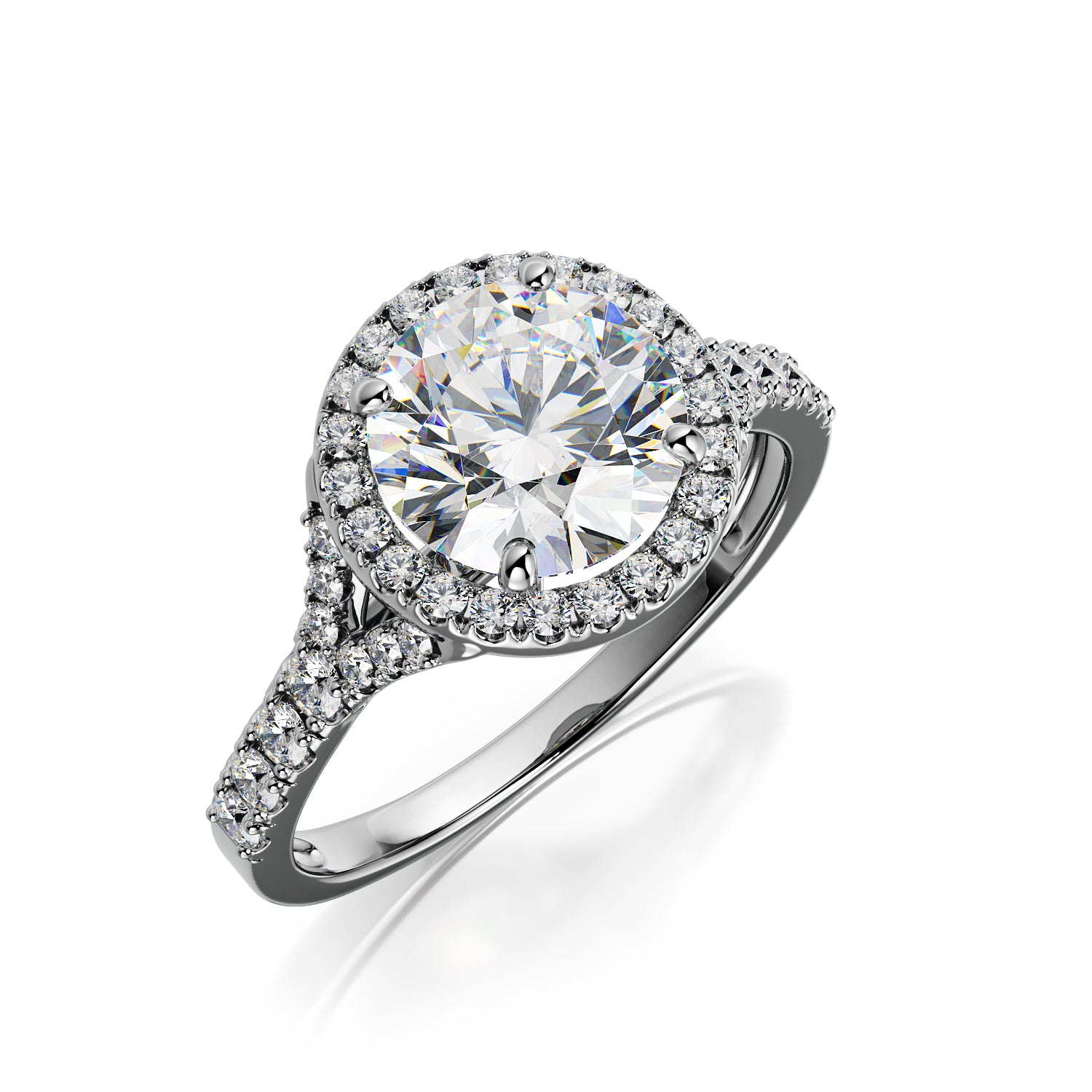 Accent Diamonds Natural Round Cut Diamond Engagement Ring
