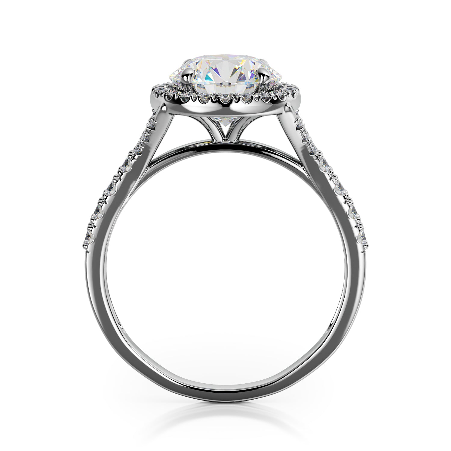 Accent Diamonds Natural Round Cut Diamond Engagement Ring