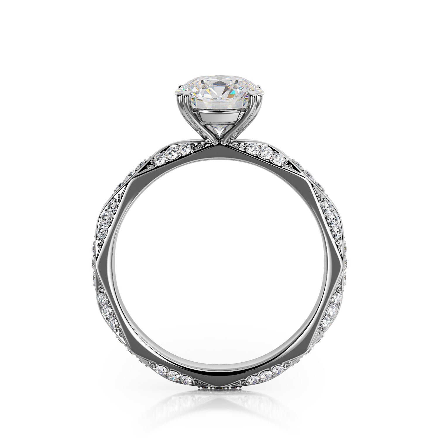 Accent Diamonds Natural Round Cut Diamond Engagement Ring
