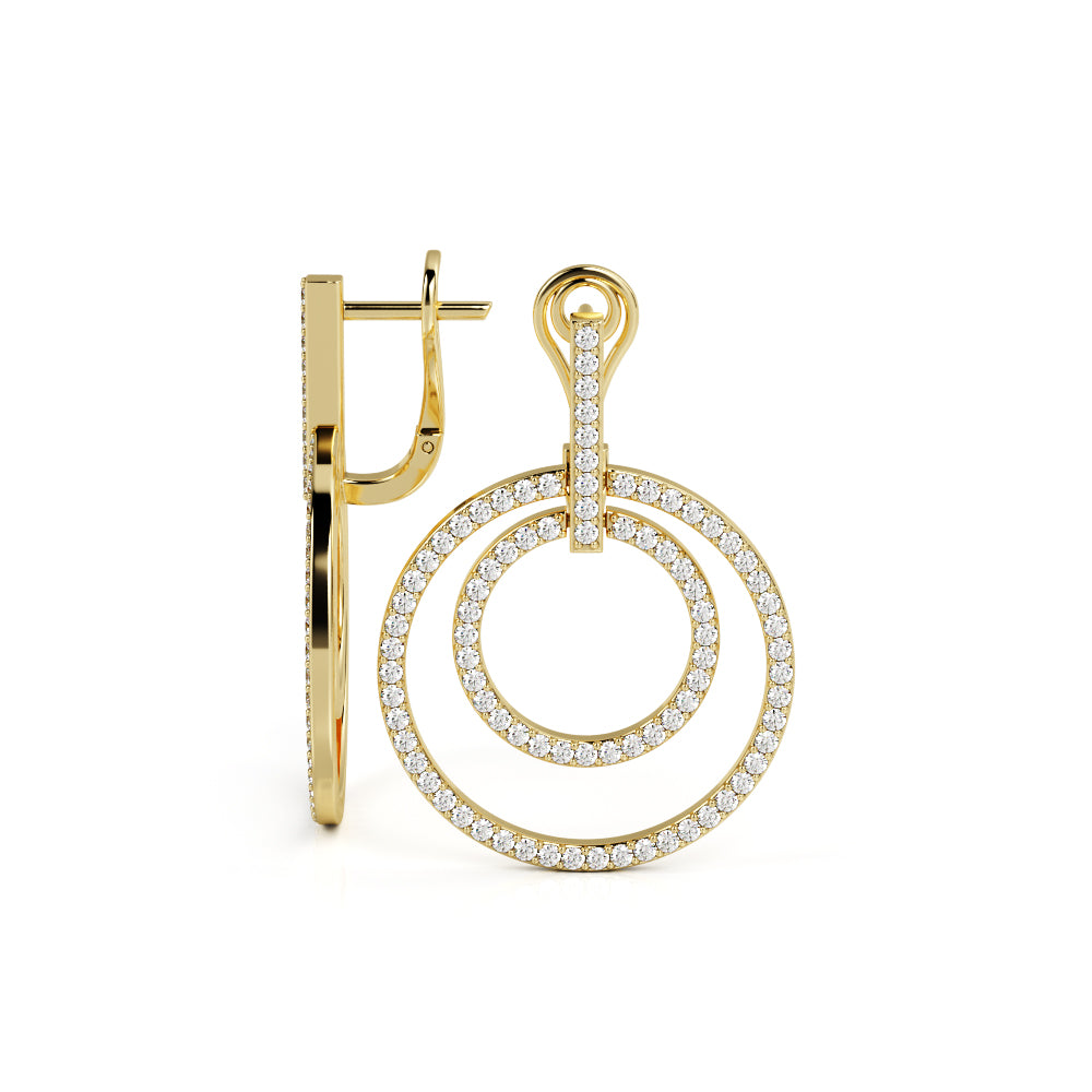 Circles Earrings 1.5 Natural Diamonds in White Gold