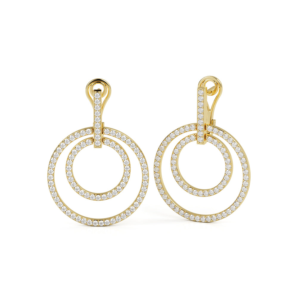 Circles Earrings 1.5 Natural Diamonds in White Gold