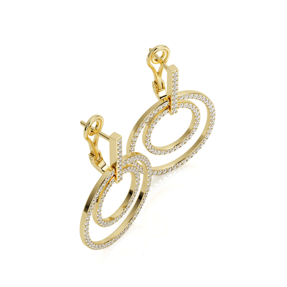 Circles Earrings 1.5 Natural Diamonds in White Gold