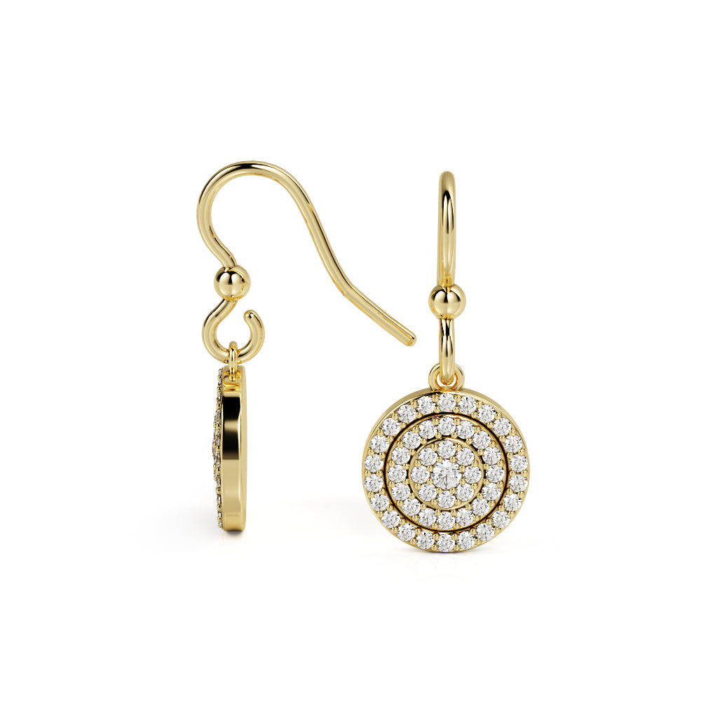 Earwire Earrings 1 Natural Diamonds in White Gold