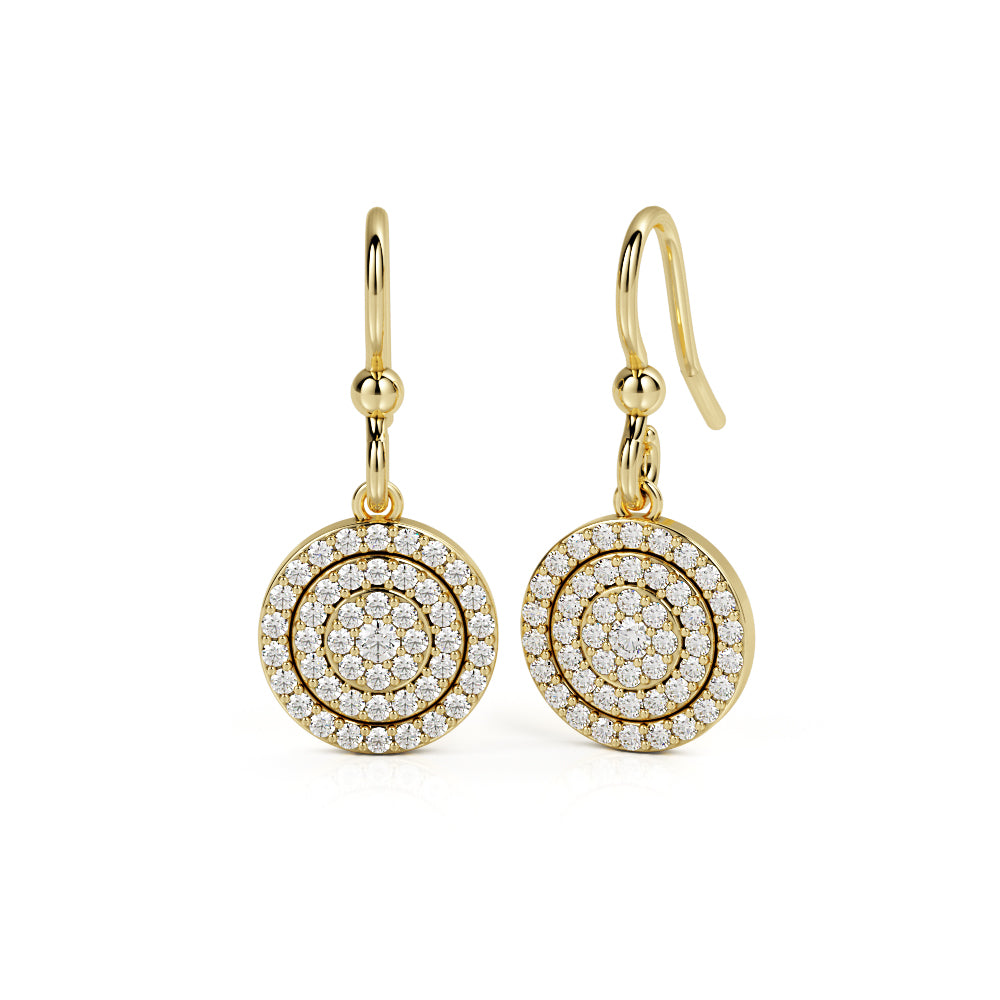 Earwire Earrings 1 Natural Diamonds in White Gold