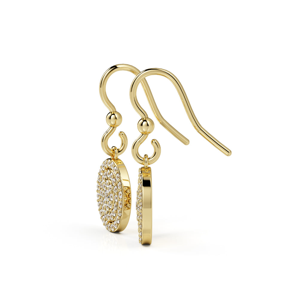 Earwire Earrings 1 Natural Diamonds in White Gold