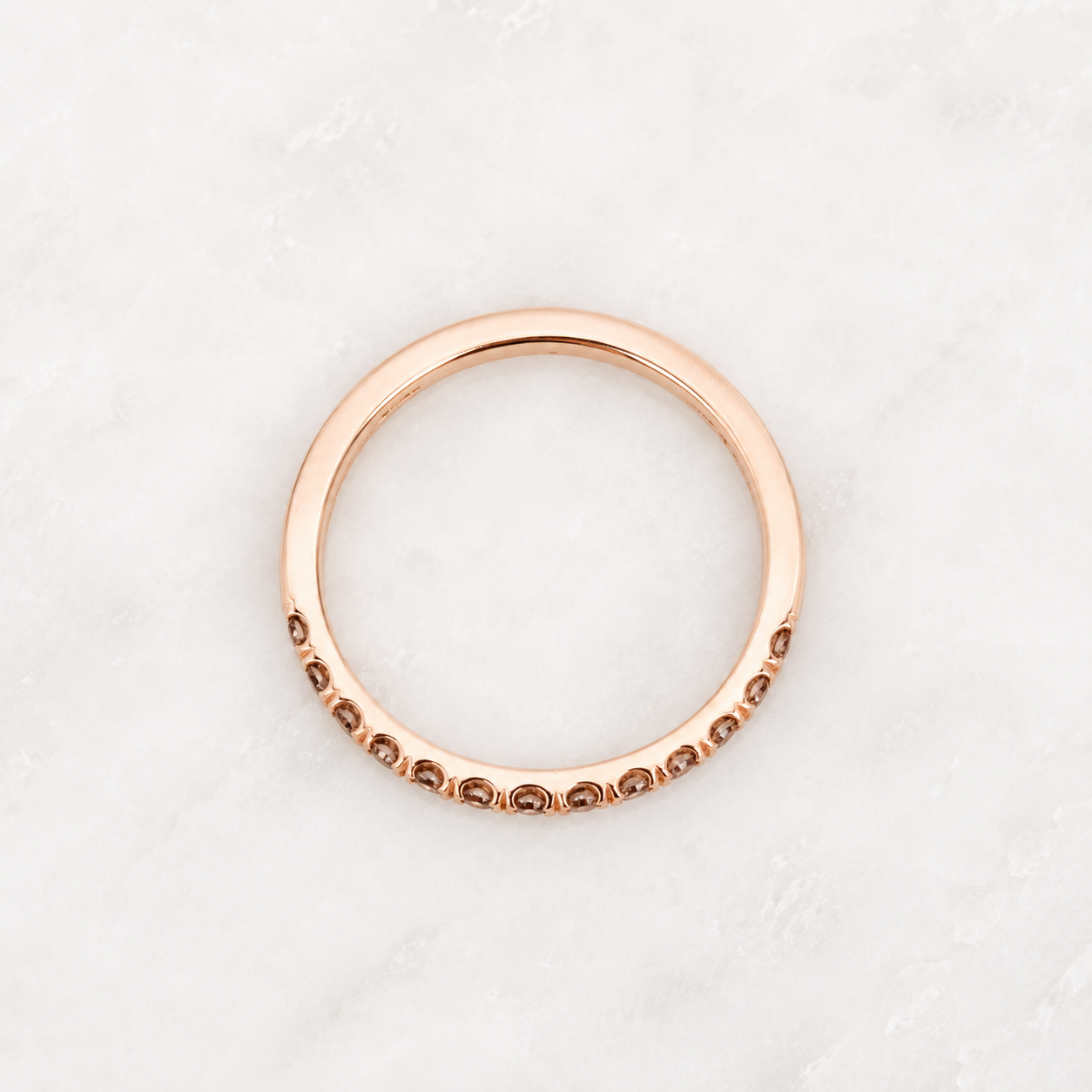 Matching Wedding Ring with Round Cut Natural Diamond