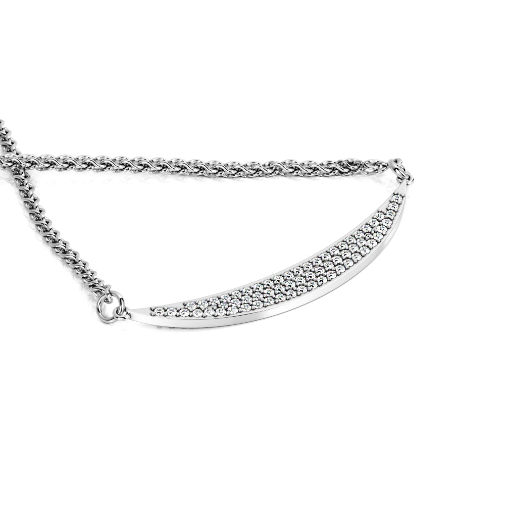 Natural Diamond Pav'e Pendant with a Yellow Necklace
