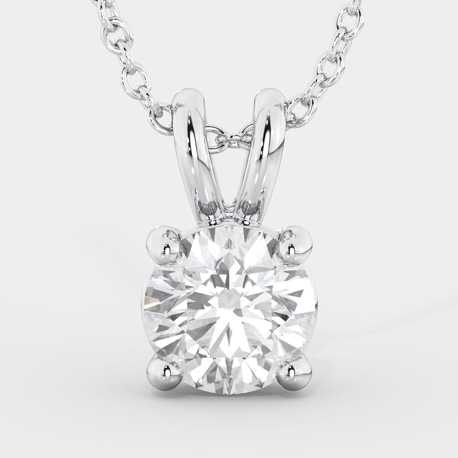 2 Carat Natural Diamond Solitaire Pendant with a Yellow Gold Necklace