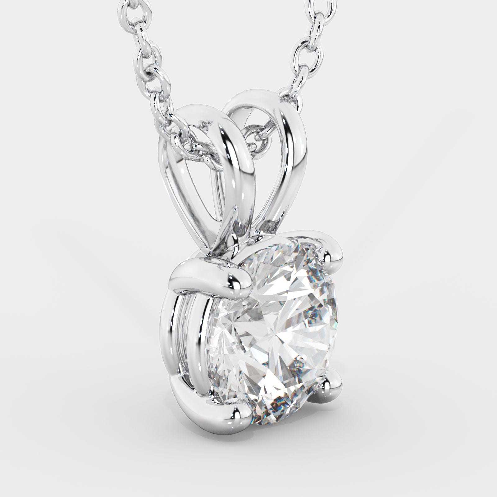 2 Carat Natural Diamond Solitaire Pendant with a Yellow Gold Necklace