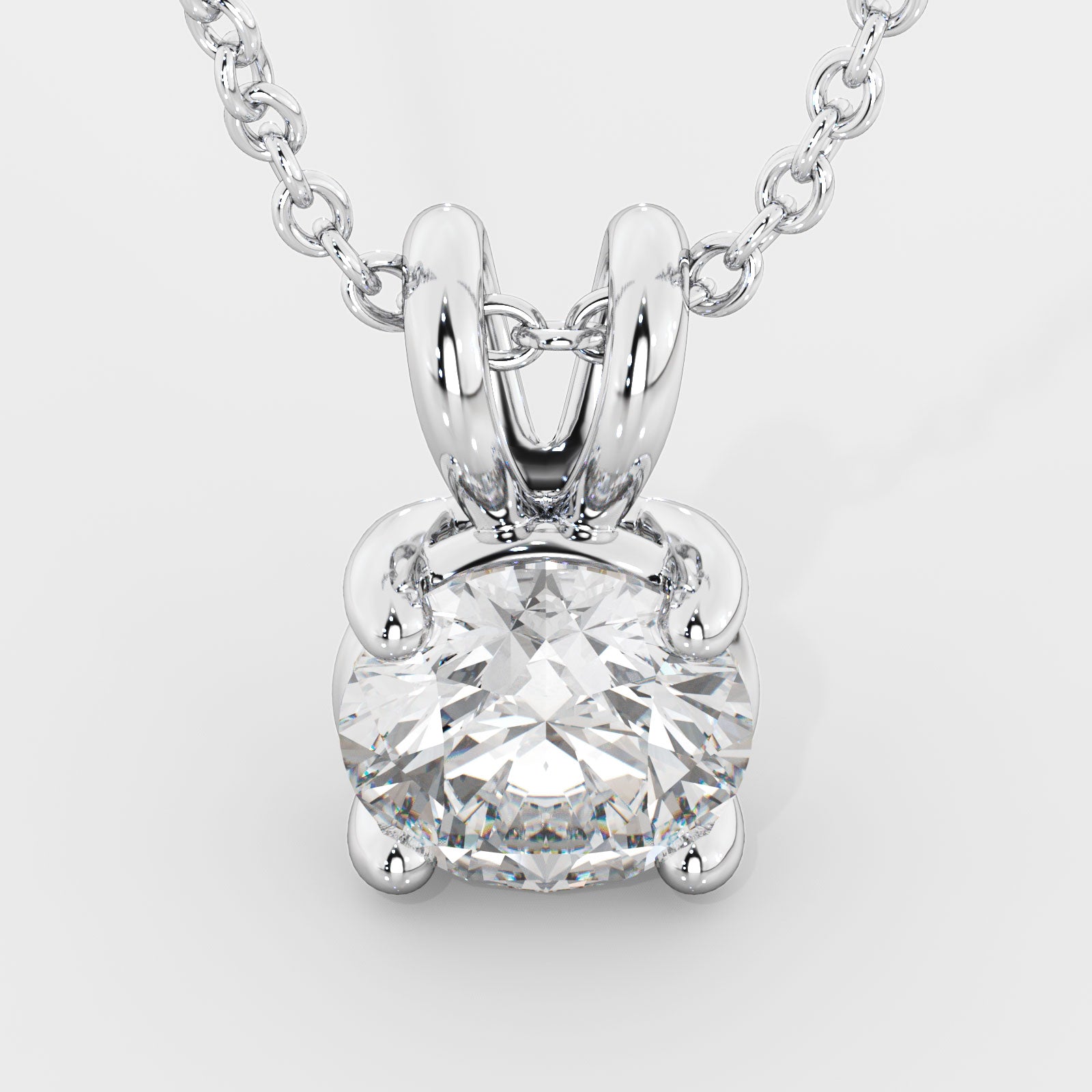 2 Carat Natural Diamond Solitaire Pendant with a Yellow Gold Necklace