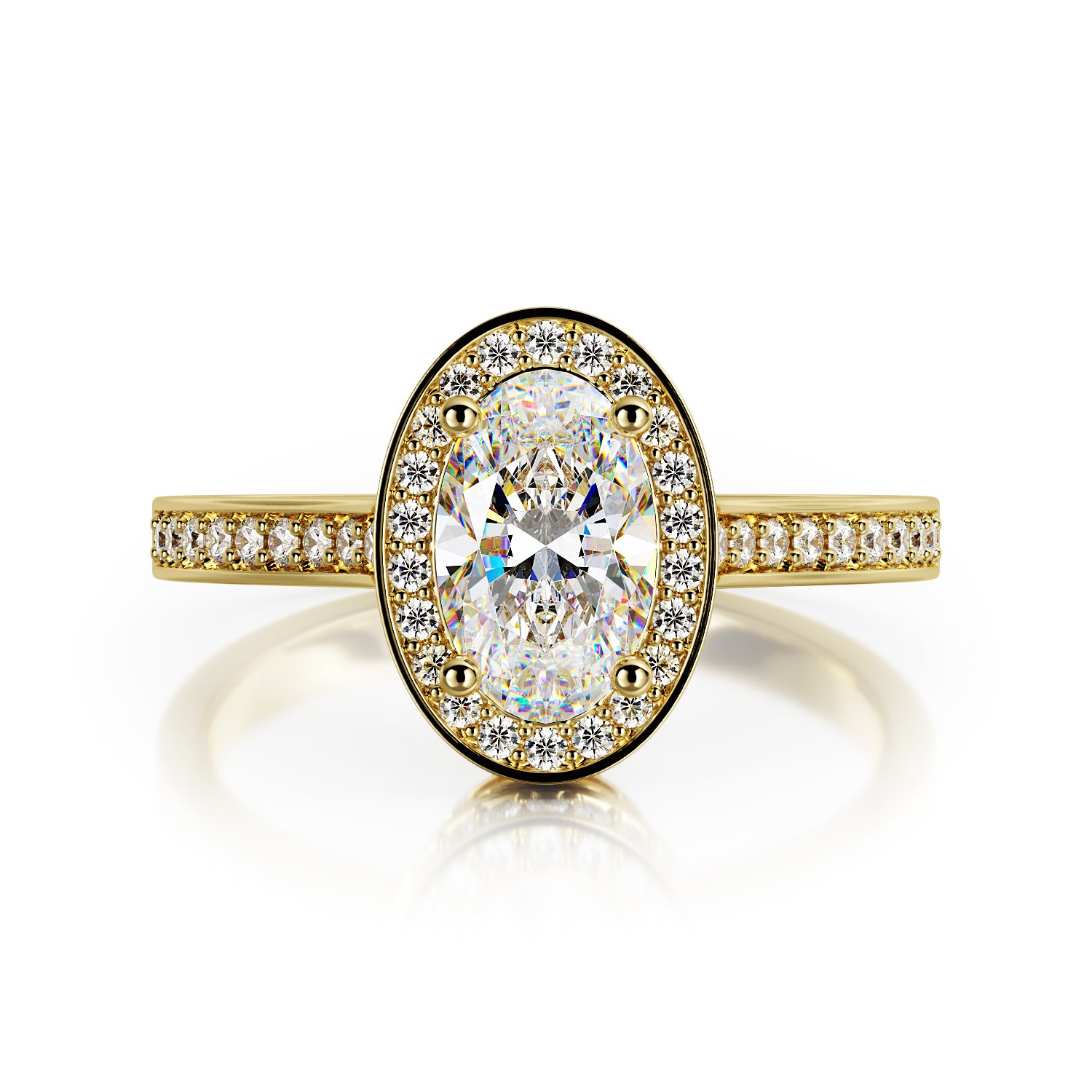 Vintage Channel Natural Oval  Diamond Engagement Ring