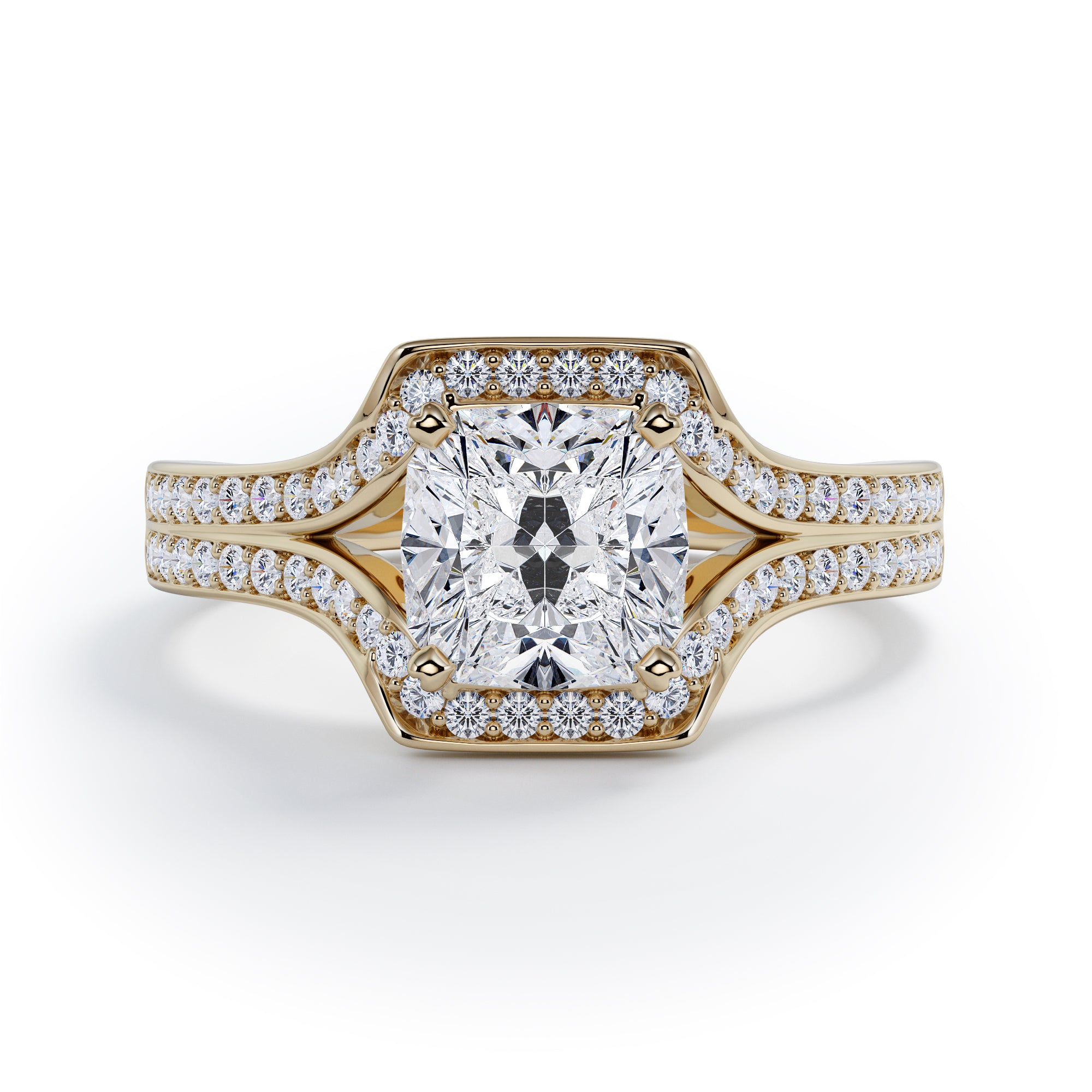 Vintage Channel Natural Cushion Cut Diamond Engagement Ring