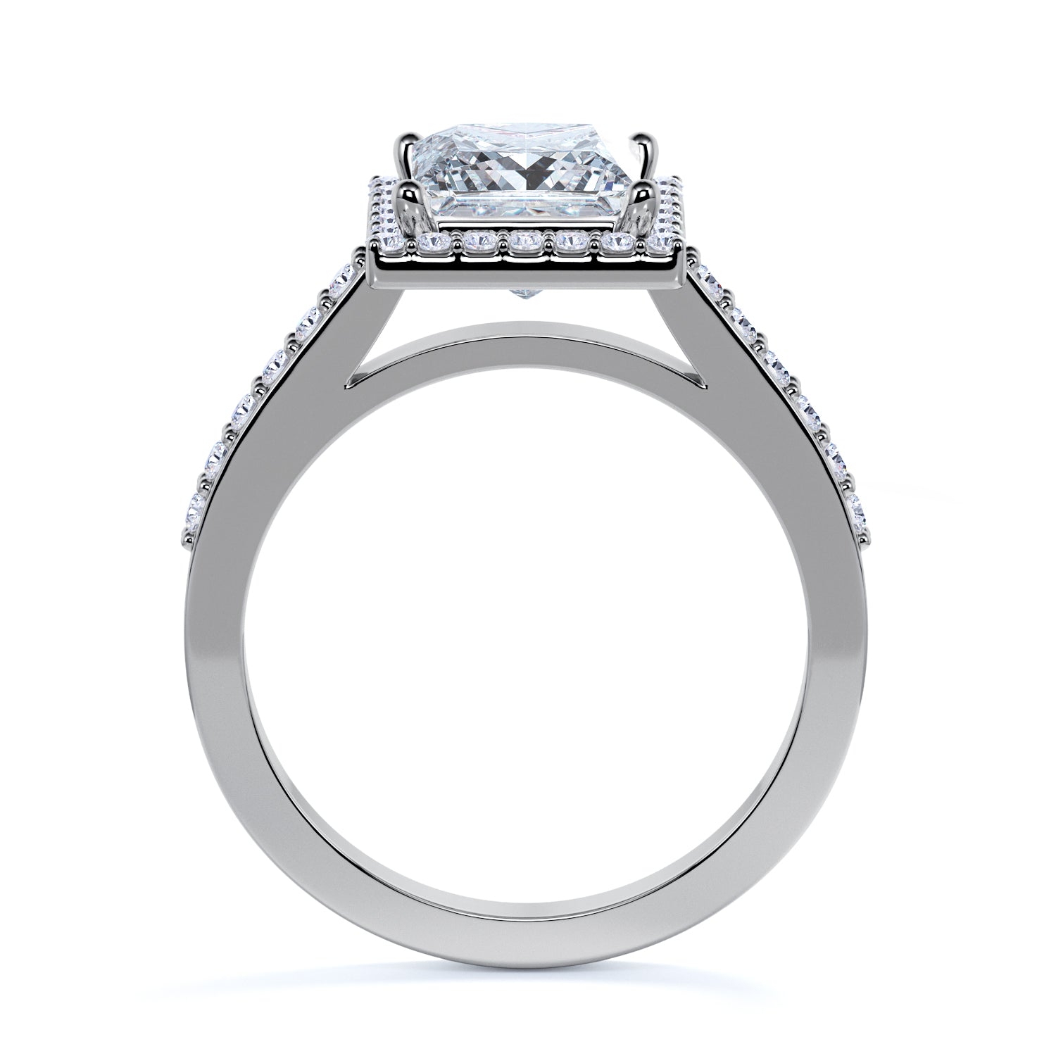 Amber Light - Accent Diamonds Natural Princess  Diamond Engagement Ring