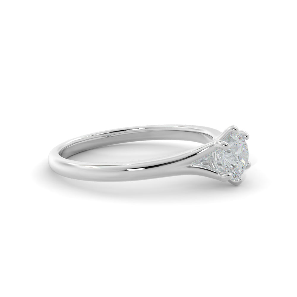 Split shank Natural Round  Diamond Engagement Ring