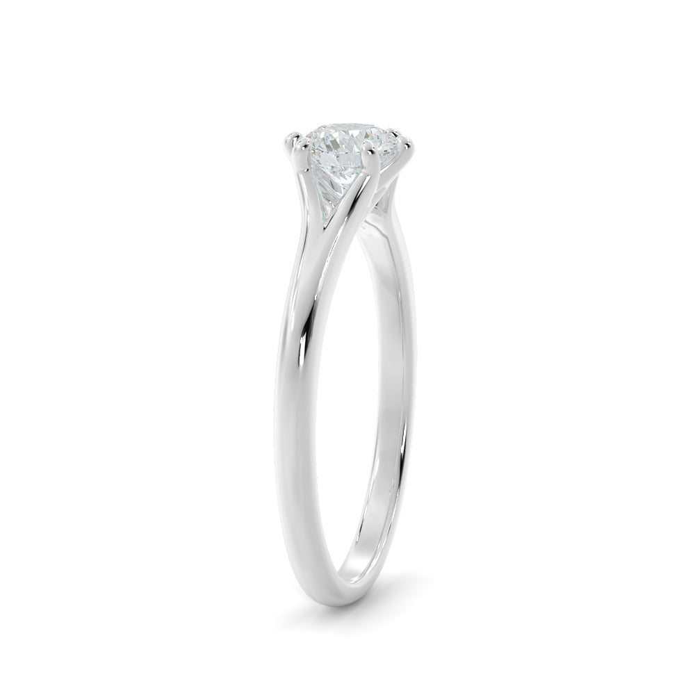 Split shank Natural Round  Diamond Engagement Ring