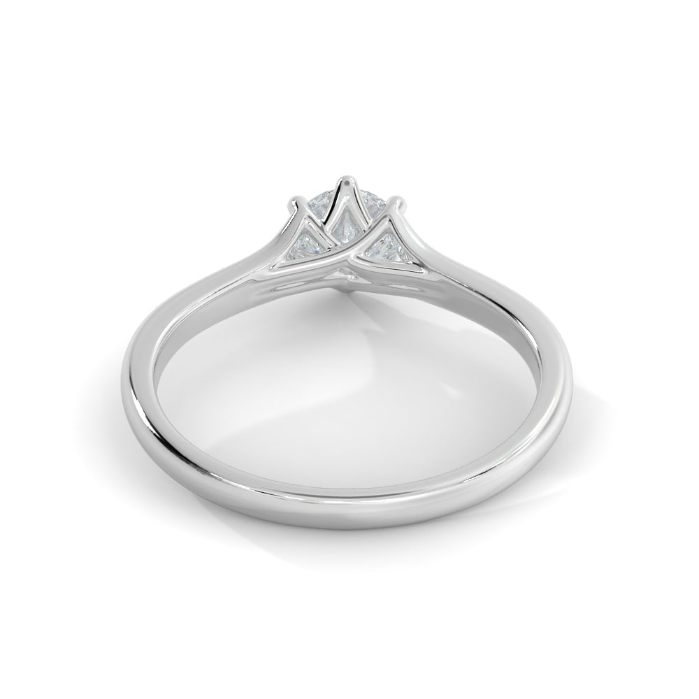 Split shank Natural Round  Diamond Engagement Ring