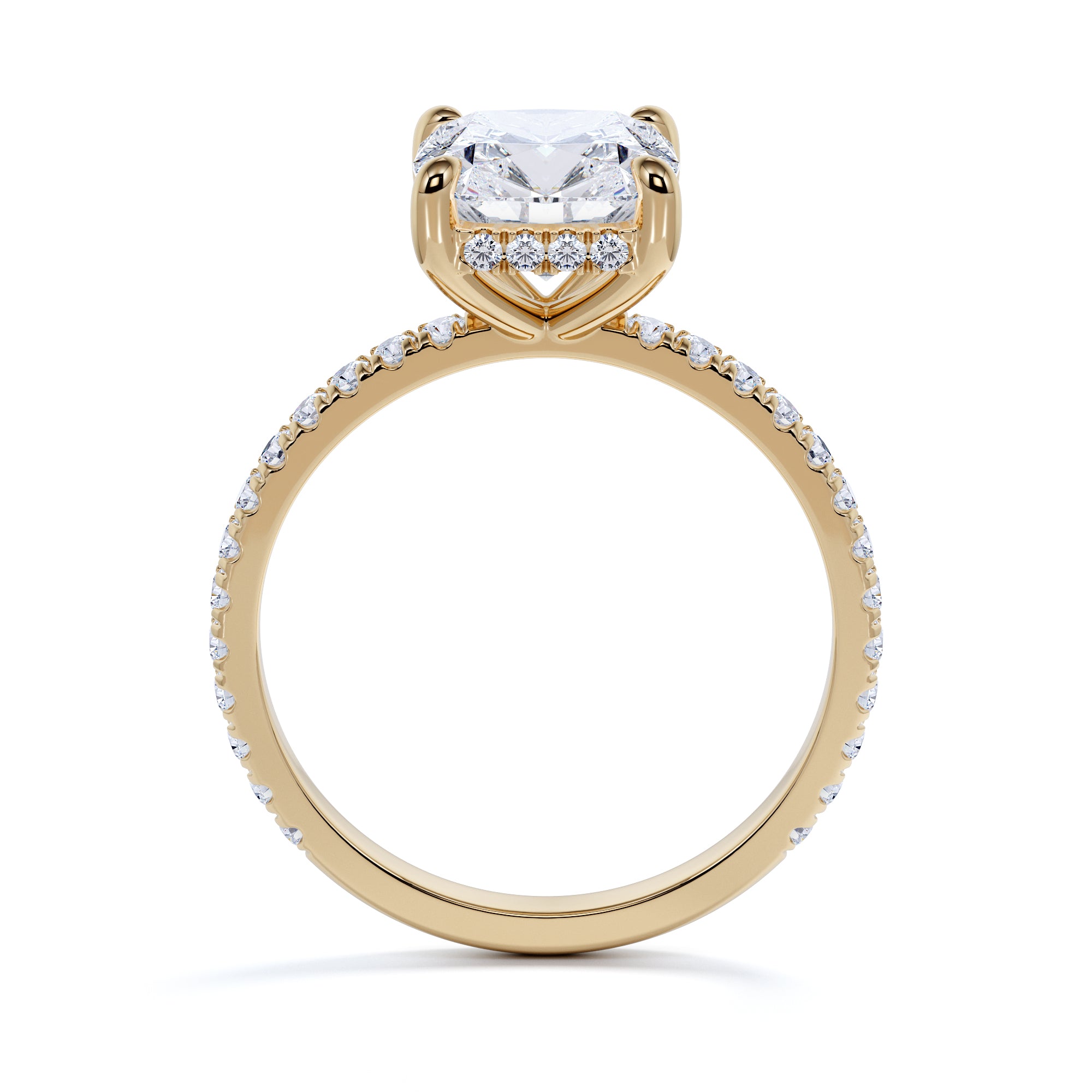 Accent Diamonds Natural Cushion Cut Diamond Engagement Ring