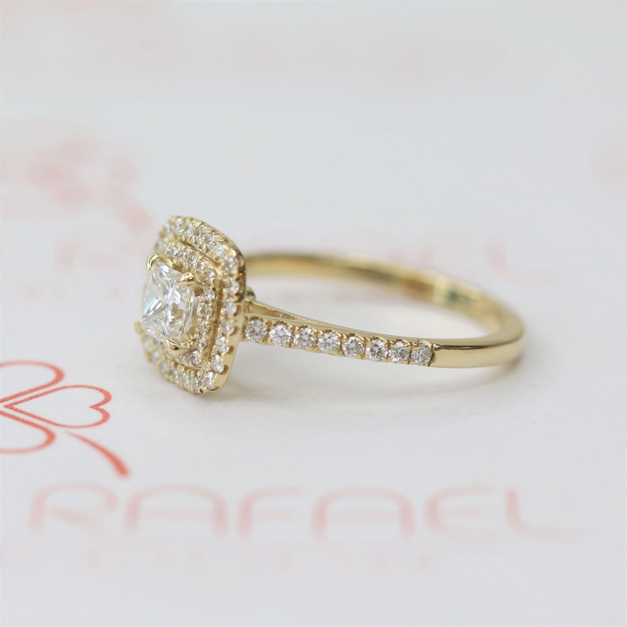 Sole - Accent Diamonds Natural Princess  Diamond Engagement Ring