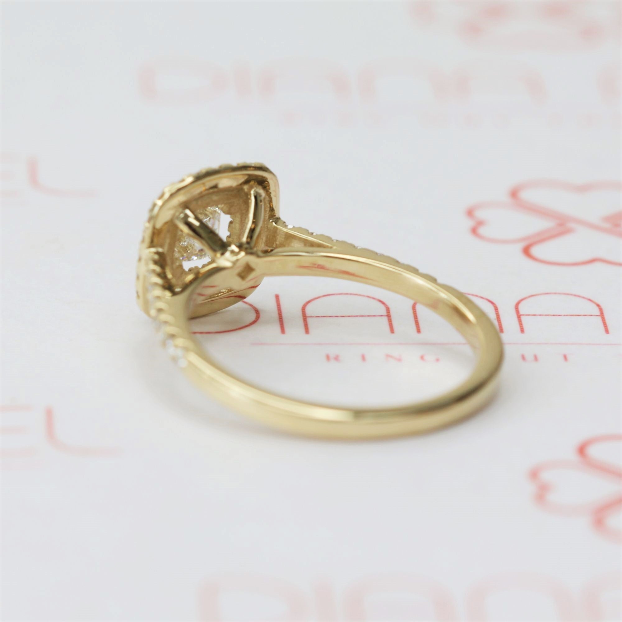 Sole - Accent Diamonds Natural Princess  Diamond Engagement Ring