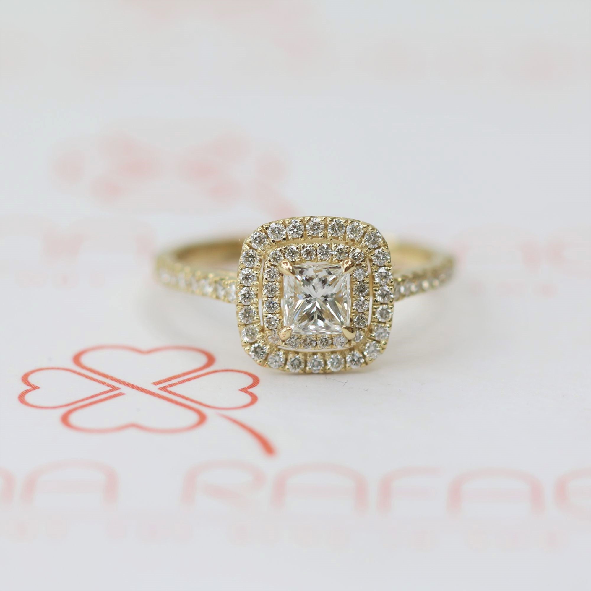 Sole - Accent Diamonds Natural Princess  Diamond Engagement Ring