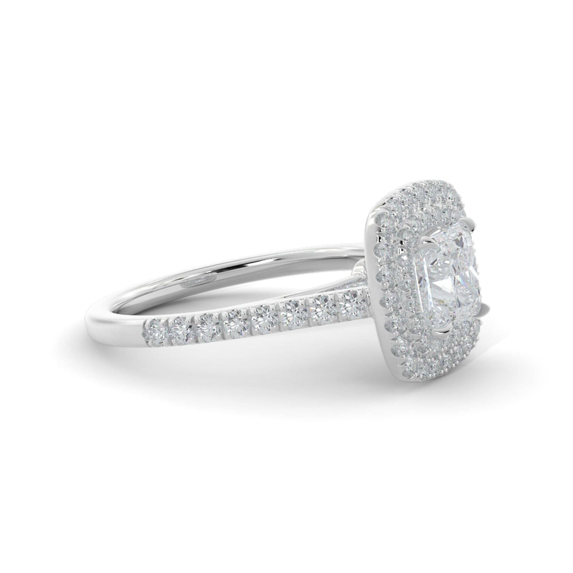 Sole - Accent Diamonds Natural Princess  Diamond Engagement Ring