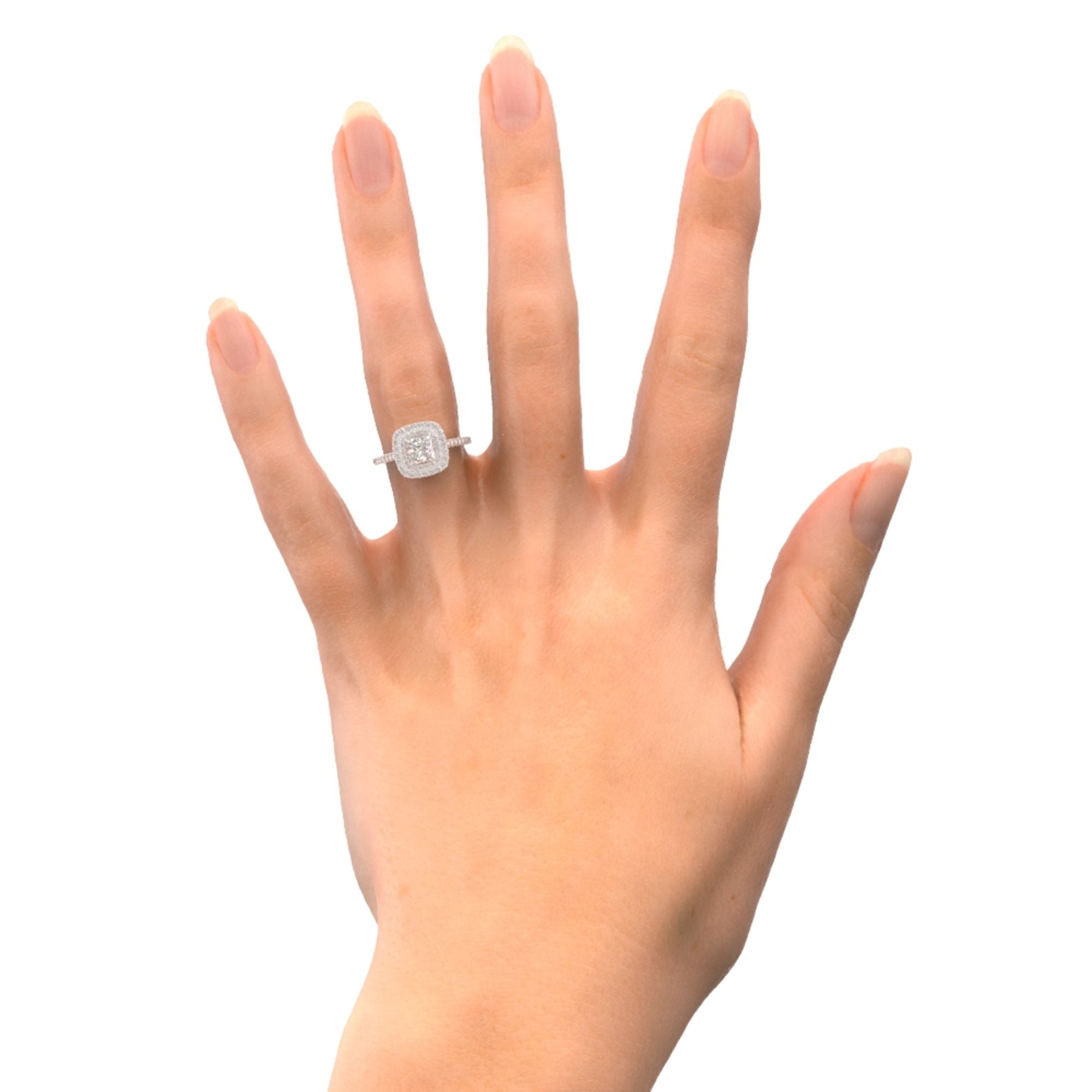 Sole - Accent Diamonds Natural Princess  Diamond Engagement Ring