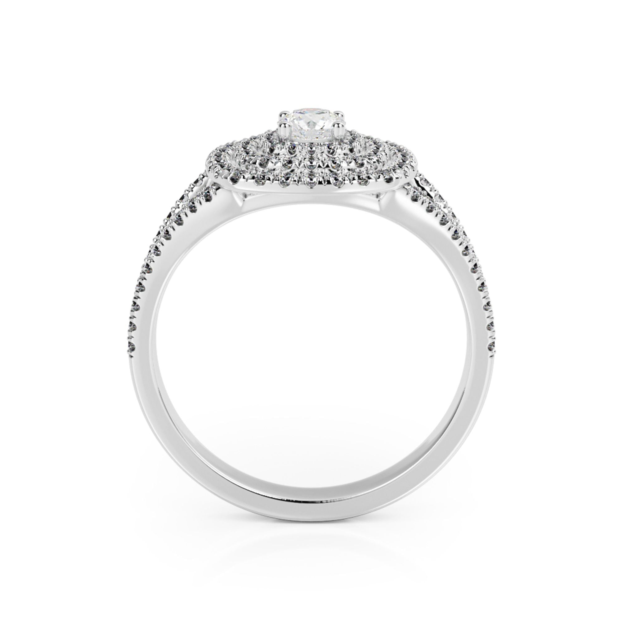 Split Shank Accent Diamonds Natural Round Diamond Engagement Ring