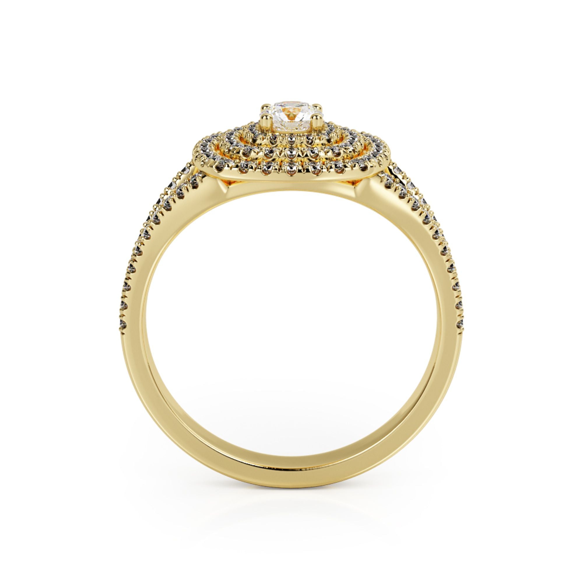 Split Shank Accent Diamonds Natural Round Diamond Engagement Ring
