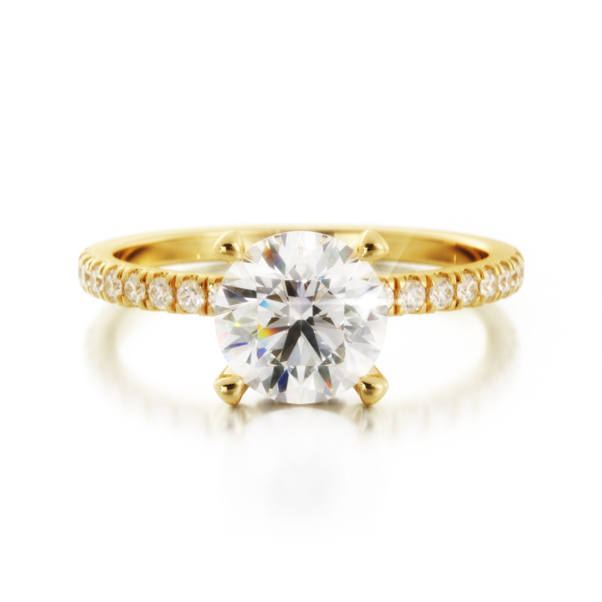 Hidden Halo Natural Round  Diamond Engagement Ring