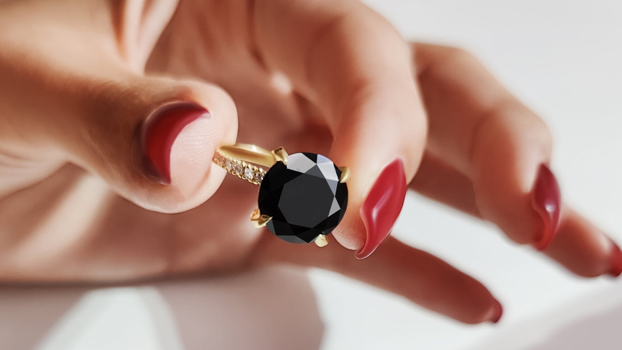 5.14 Carats Natural Black Diamond Round Engagement Ring