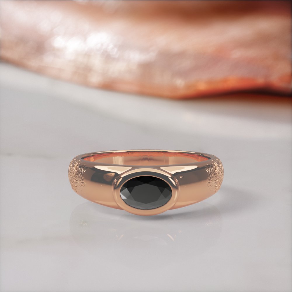 Smoothen engagement ring in rose gold, front view