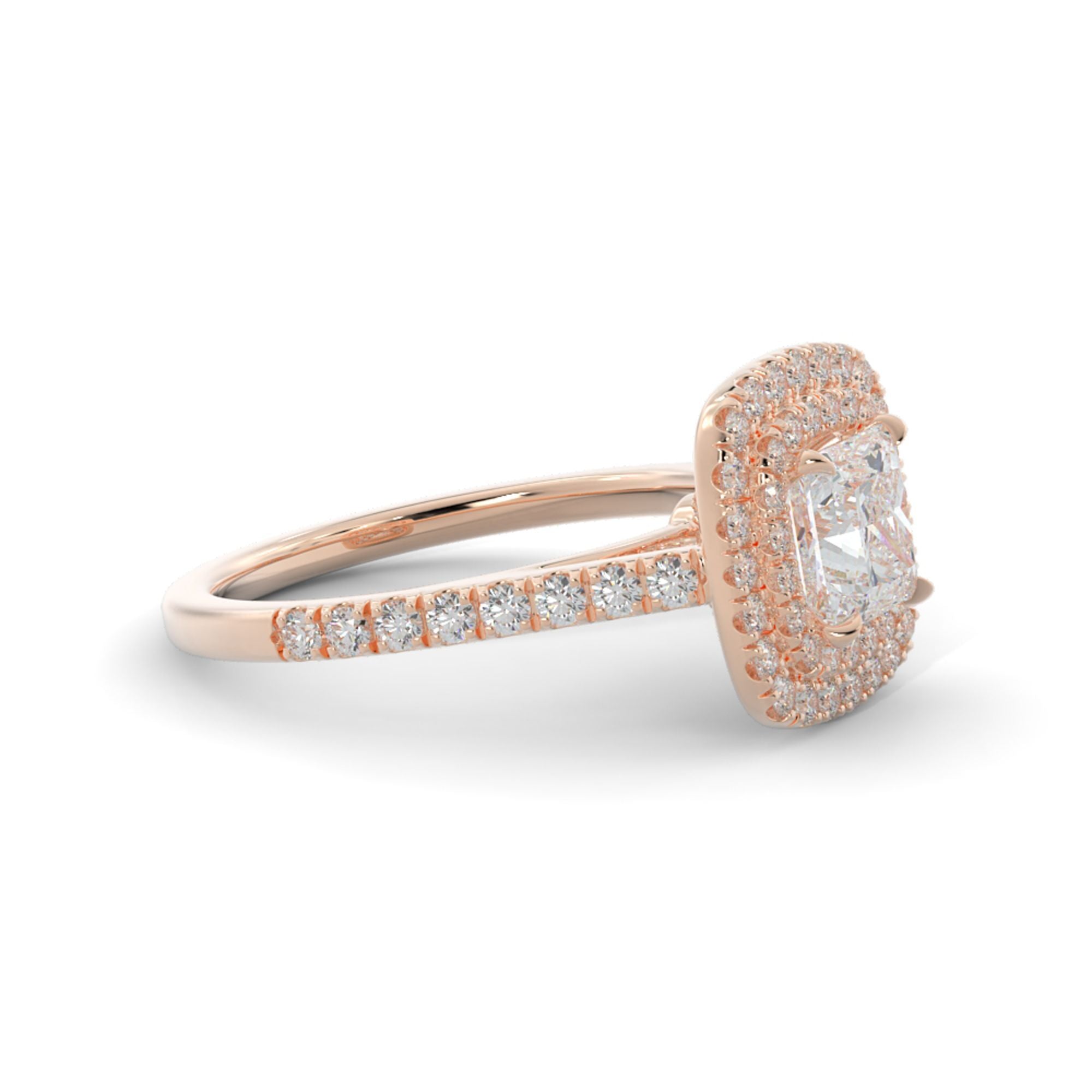 Sole - Accent Diamonds Natural Princess  Diamond Engagement Ring