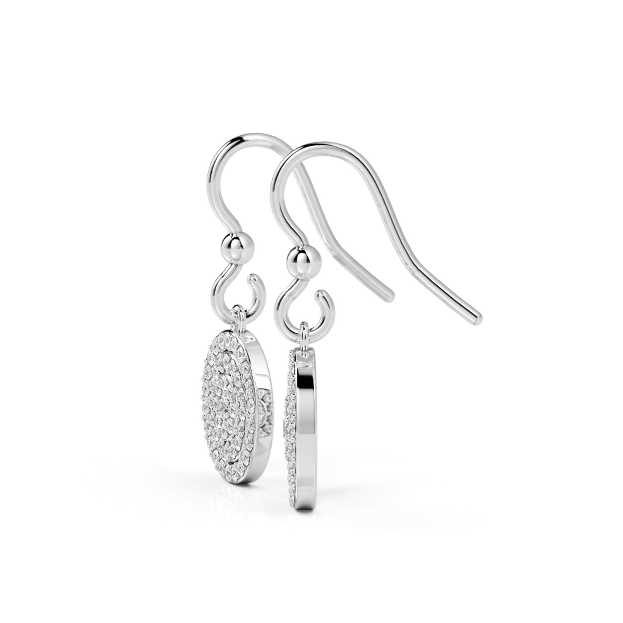 Earwire Earrings 1 Natural Diamonds in White Gold