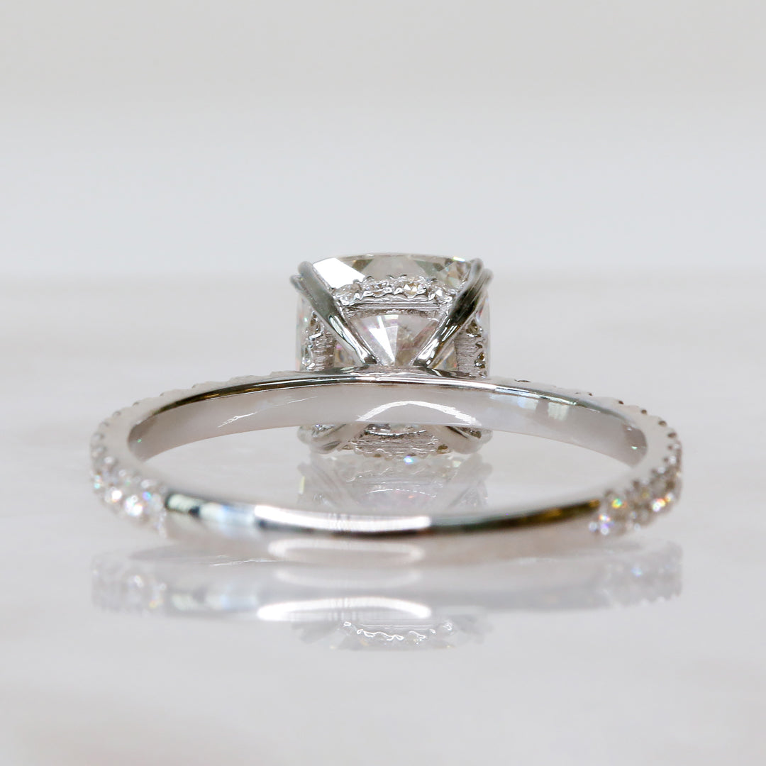 Accent Diamonds Natural Cushion Cut Diamond Engagement Ring