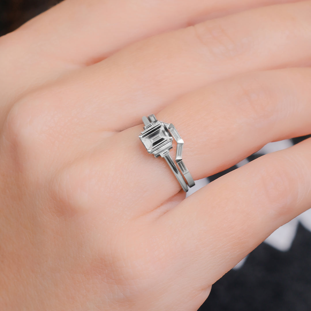 Matching Band Natural Baguette cut Diamond Wedding Band