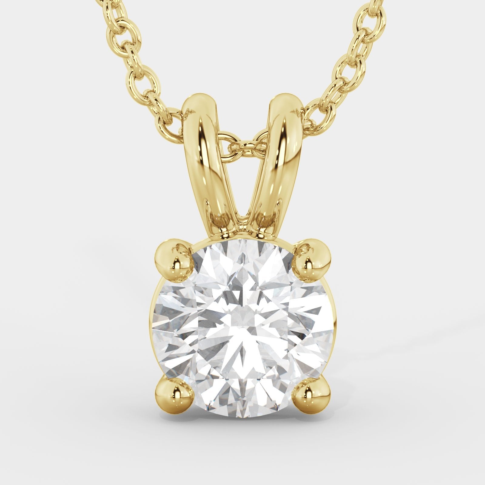 Natural Diamond Solitaire Pendant with a Yellow Necklace